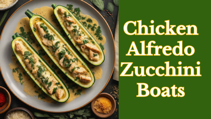 Chicken Alfredo Zucchini Boats